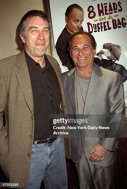 Robert De Niro and Joe Pesci attending party at Tribeca Grill.