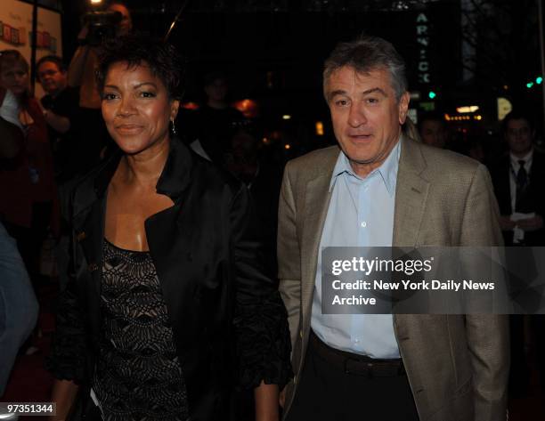 Robert DeNiro and wife Grace Hightower at the Opening of The Tribeca Film Festival with the movie "Baby Mama" held at the Tribeca Theater