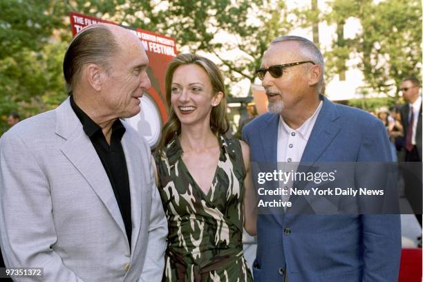 Robert Duval gets together with co-star Dennis Hopper and wife Victoria at the New York premiere of "Apocalypse Now Redux," a re-edited version of...