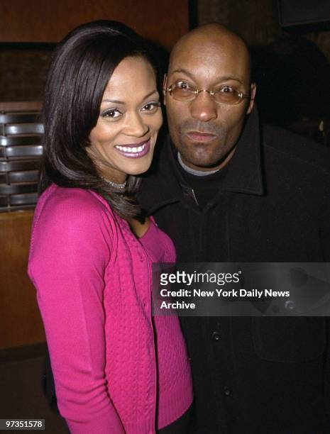 Robin Givens and John Singleton get together for party at the club Veruka following the New York premiere of the movie "Wirey Spindell."