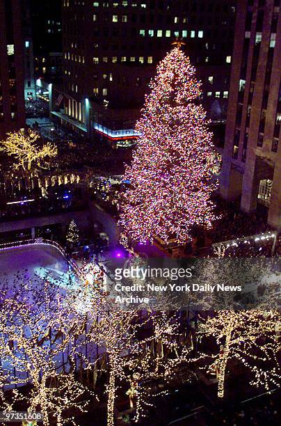 Rockefeller Center is sparkling during lighting of this year's Christmas tree, a 100-foot Norway spruce, at the 67th annual holiday celebration.