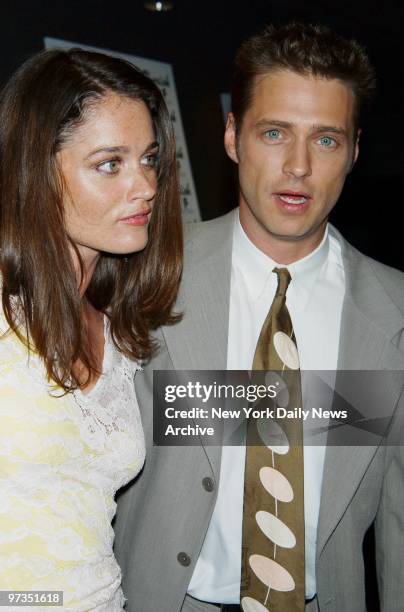 Robin Tunney and Jason Priestly at the UA Union Square theater for the premiere of the movie "Cherish." They're in the film.