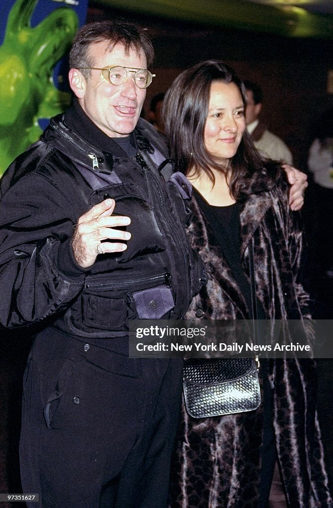 Robin Williams and wife Marcia attending movie premiere 