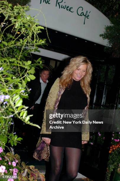 Rod Stewart and his fianc?e, Penny Lancaster, who is pregnant with her first and Stewart's seventh child, leave The River Cafe in Brooklyn. The...