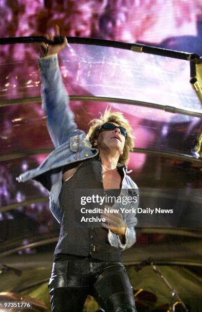 Rocker Jon Bon Jovi performs at Giants Stadium during his band's One Wild Night tour.