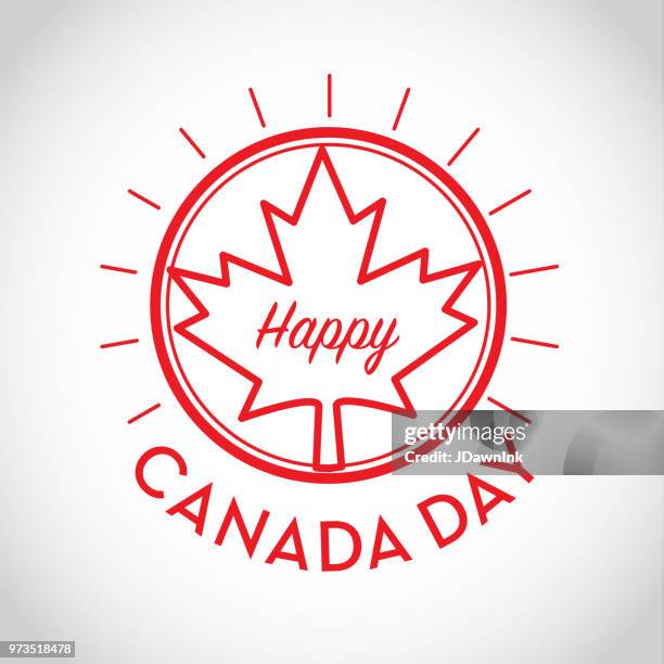 canada day celebration emblem design template - canada day party stock illustrations