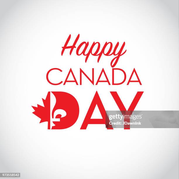 canada day celebration emblem design template - fleur de lys stock illustrations
