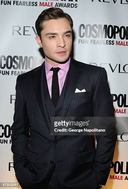 Actor Ed Westwick attends Cosmopolitan Magazine's Fun Fearless Males of 2010 at the Mandarin Oriental Hotel on March 1, 2010 in New York City.