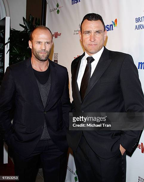 Jason Statham and Vinnie Jones arrive to TheWrap.com hosts Oscar Party held at Four Seasons Hotel on March 1, 2010 in Beverly Hills, California.