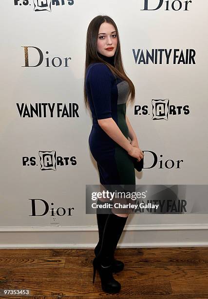 Actress Kat Dennings attends the Kimberly Brooks' "The Stylist Project" exhibition hosted by Vanity Fair and Dior held at LeadAPRON on March 1, 2010...