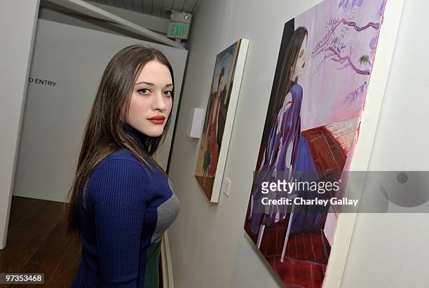 Actress Kat Dennings attends the Kimberly Brooks' "The Stylist Project" exhibition hosted by Vanity Fair and Dior held at LeadAPRON on March 1, 2010...