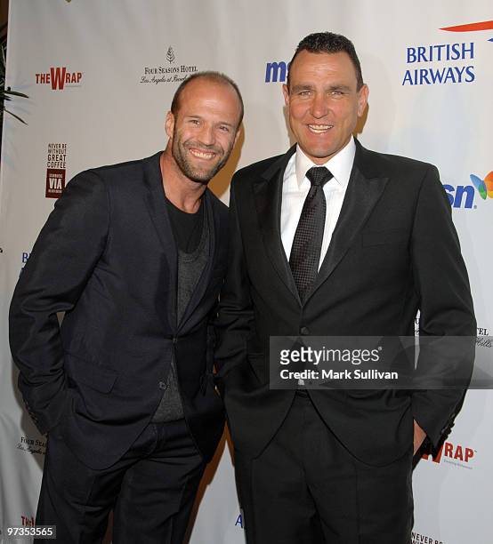 Actors Jason Statham and Vinnie Jones attend TheWrap.com 2010 Awards Season Nominee Celebration at Four Seasons Hotel on March 1, 2010 in Beverly...