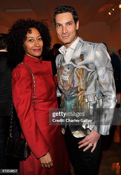 Actress Tracee Ellis Ross and Cameron Silver attend the Kimberly Brooks' "The Stylist Project" exhibition hosted by Vanity Fair and Dior held at...