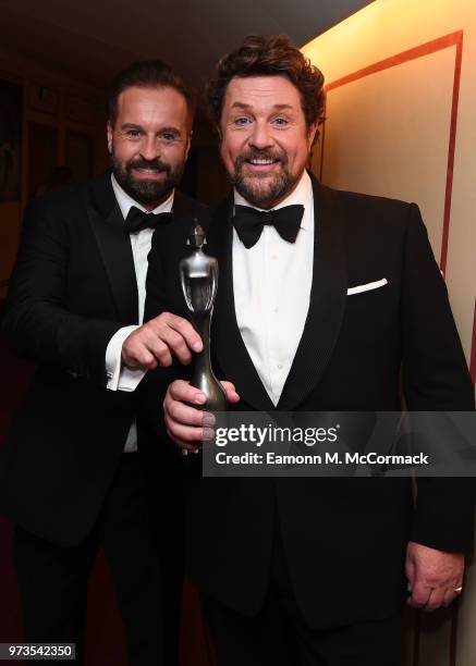 Alfie Boe and Michael Ball backstage at the 2018 Classic BRIT Awards held at Royal Albert Hall on June 13, 2018 in London, England.