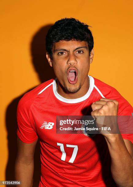 Yeltsin Tejeda of Costa Rica poses during the official FIFA World Cup 2018 portrait session at on June 13, 2018 in Saint Petersburg, Russia.