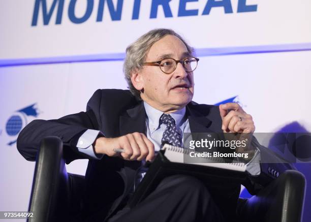 Michael Sabia, president and chief executive officer of Caisse de depot et placement du Quebec , speaks during the International Economic Forum Of...