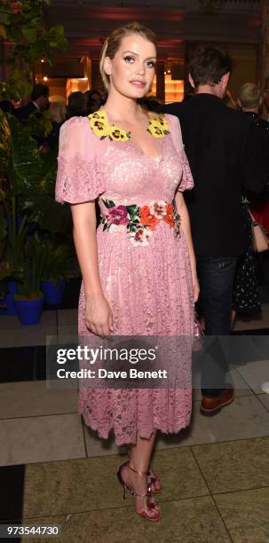 Kitty Spencer attends a private view of "Frida Kahlo: Making Her Self Up" at The V&A on June 13, 2018 in London, England.