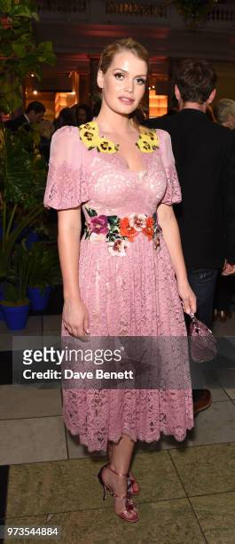 Kitty Spencer attends a private view of "Frida Kahlo: Making Her Self Up" at The V&A on June 13, 2018 in London, England.