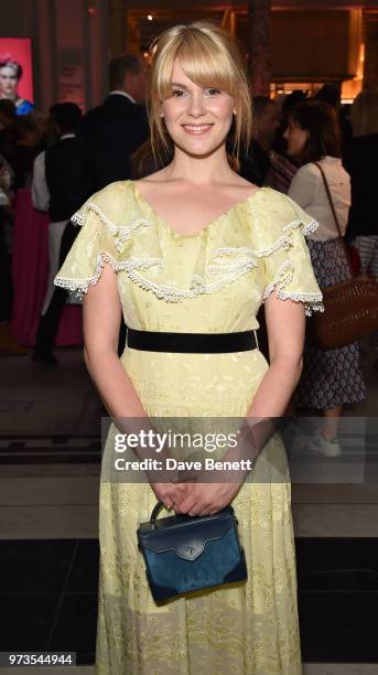 Hanna Arterton attends a private view of "Frida Kahlo: Making Her Self Up" at The V&A on June 13, 2018 in London, England.