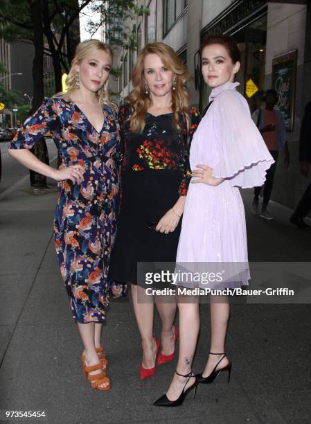Madelyn Deutch, Lea Thompson, and Zoey Deutch are seen on June 13, 2018 in New York City.