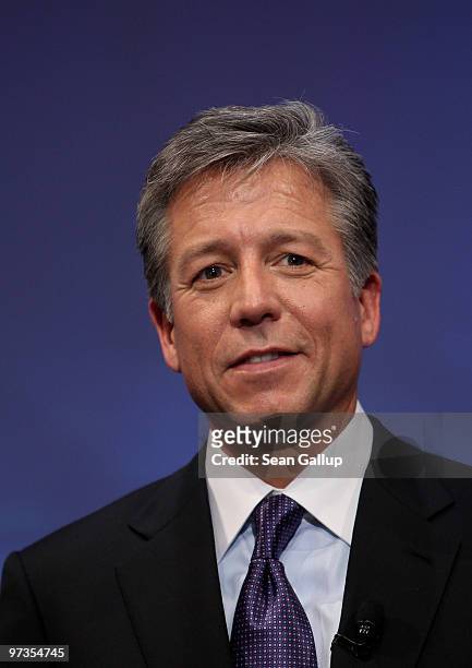 Bill McDermott, chairman of German software giant SAP, attends the opening ceremony of the CeBIT Technology Fair on March 1, 2010 in Hannover,...