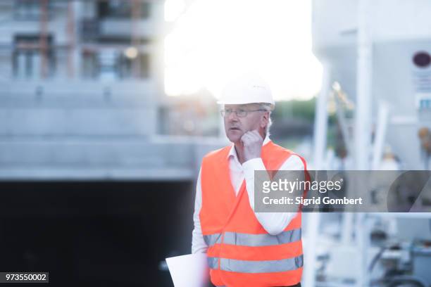 construction worker on site - sigrid gombert photos et images de collection