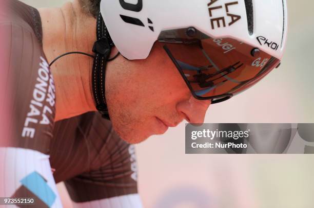 Alexandre Geniez French cyclist of team AG2R La Mondiale before the start of the individual time trial 16th stage Trento-Rovereto of 34.2 km. Valid...