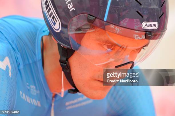 Richard Carapaz Ecuadorian cyclist of Movistar Team during the start of the individual time trial 16th stage Trento-Rovereto of 34.2 km. Valid for...