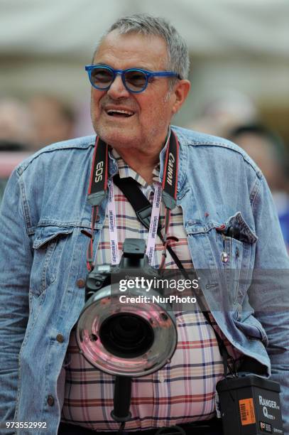 Oliviero Toscani Italian photographer In the starting area of the individual time trial 16th stage Trento-Rovereto of 34.2 km. Valid for the 101^...