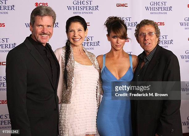 Show creator John Gray, executive producer Kim Moses, actress Jennifer Love Hewitt and producer Ian Sander attend the "Ghost Whisperer" 100th episode...