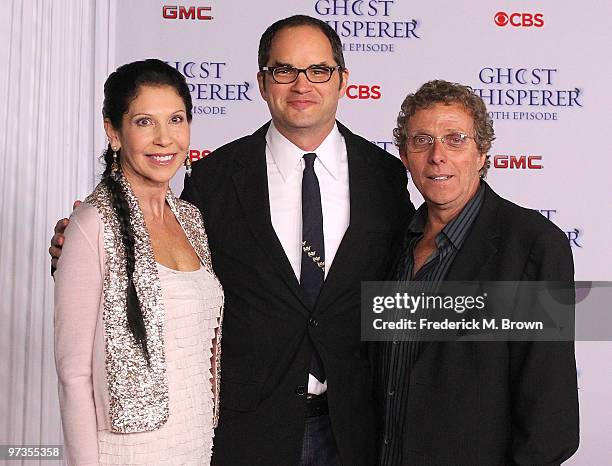 Executive producers Kim Moses, P. K. Simonds and Ian Sander attend the "Ghost Whisperer" 100th episode celebration at XIV on March 1, 2010 in West...