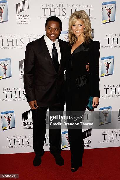 Delta Goodrem and Jackie Jackson arrive at the VIP Tribute show to mark the DVD release of the Michael Jackson documentary "This Is It" at City...