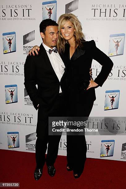 Delta Goodrem and Guy Sebastian arrive at the VIP Tribute show to mark the DVD release of the Michael Jackson documentary "This Is It" at City...