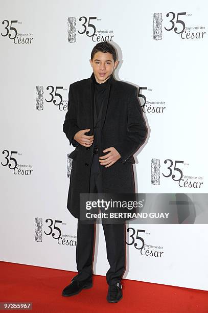 French actor Samy Seghir arrives the 35th Cesar's French film awards ceremony on February 27, 2010 at the Theatre du Chatelet in Paris. AFP PHOTO /...