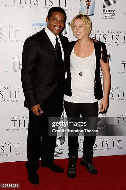 Hayley Warner and Jackie Jackson arrive at the VIP Tribute show to mark the DVD release of the Michael Jackson documentary "This Is It" at City...