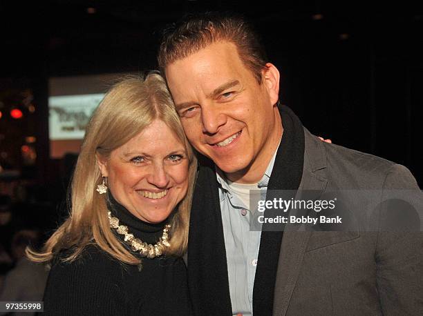 Sandy Hicks and Christian Hoff attend the Rockers On Broadway Rocks To Rebuild at B.B. Kings on March 1, 2010 in New York City.