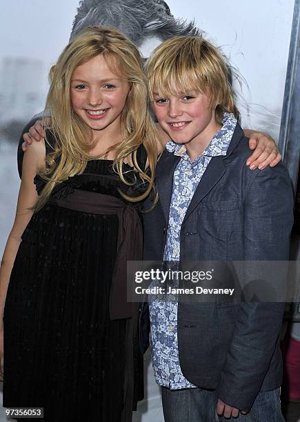 Peyton List and Spencer List attend the premiere of "Remember Me" at the Paris Theatre on March 1, 2010 in New York City.