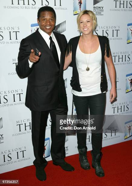 Jackie Jackson and Hayley Warner arrive at the VIP Tribute show to mark the DVD release of the Michael Jackson documentary "This Is It" at City...