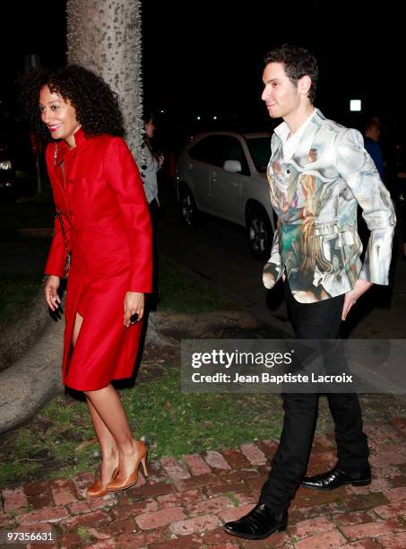 Tracee Ellis Ross and Cameron Silver are seen in West Hollywood on March 1, 2010 in Los Angeles, California.