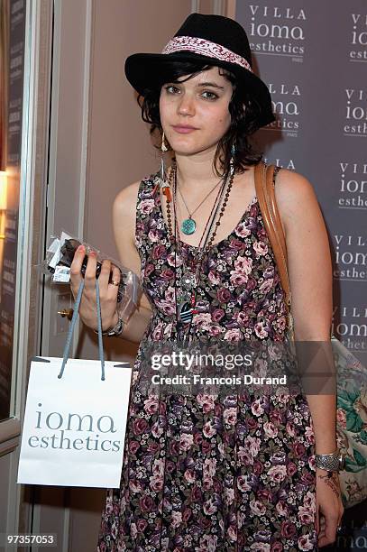 Soko attends the 'Espace Glamour Chic' Cesars Gift Lounge at Hotel Napoleon on February 26, 2010 in Paris, France. 'Espace Glamour Chic' is the first...