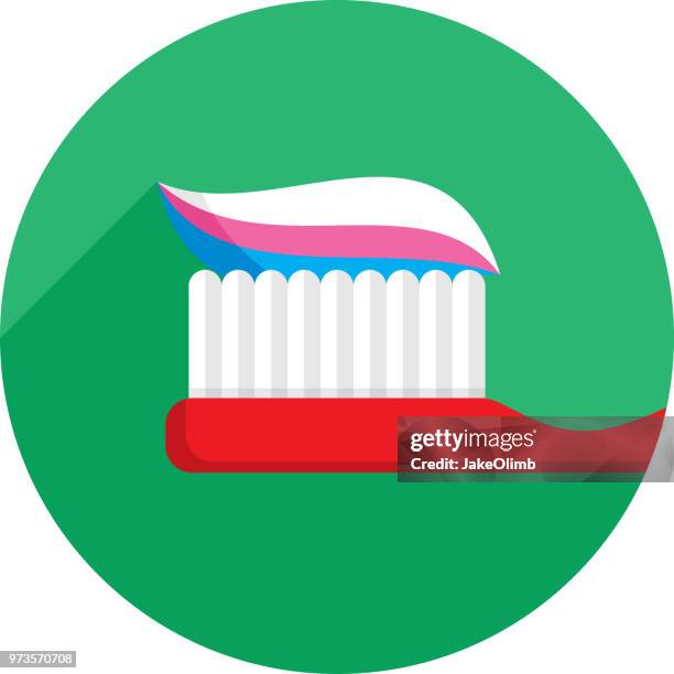 toothbrush icon flat - toothache cartoon stock illustrations