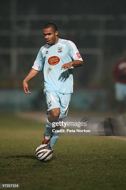 Alex Dyer of Northampton Town in action during the Coca Cola League Two Match between Hereford United and Northampton Town at Edgar Street on...