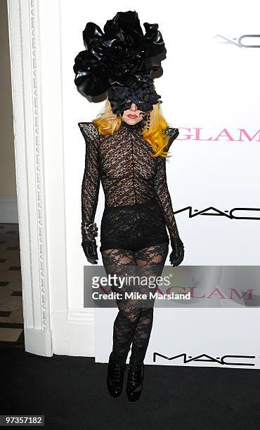 Lady Gaga attends MAC VIVA GLAM launch photocall on March 1, 2010 in London, England.