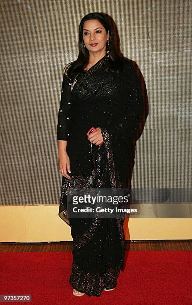 Bollywood actress and Indian Parliamentarian Shabana Azmi attends a party hosted by Indian businessman Anil Ambani and his actress wife Tina,...