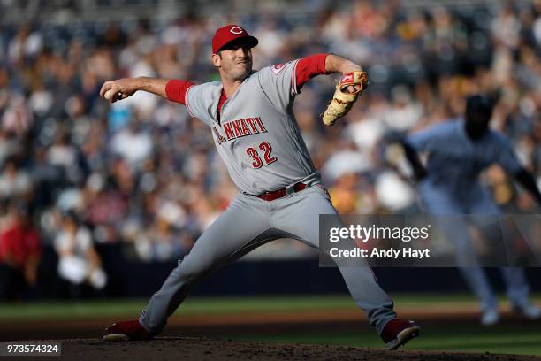 Matt Harvey of the Cincinnati Reds pitches during the game against the San Diego Padres on June 2, 2018 at PETCO Park in San Diego, California.