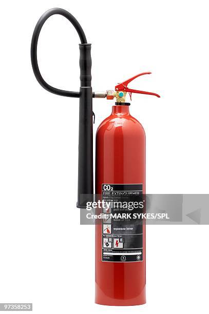 carbon dioxide fire extinguisher - fire extinguisher stock pictures, royalty-free photos & images
