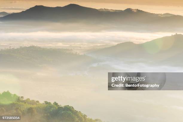 beautiful sunrise over the mountain - hat yai bildbanksfoton och bilder