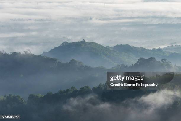 beautiful sunrise over the mountain - hat yai stock pictures, royalty-free photos & images