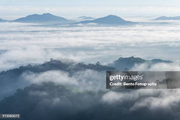 beautiful sunrise over the mountain - hat yai stock pictures, royalty-free photos & images