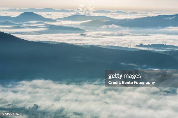 beautiful sunrise over the mountain - hat yai bildbanksfoton och bilder